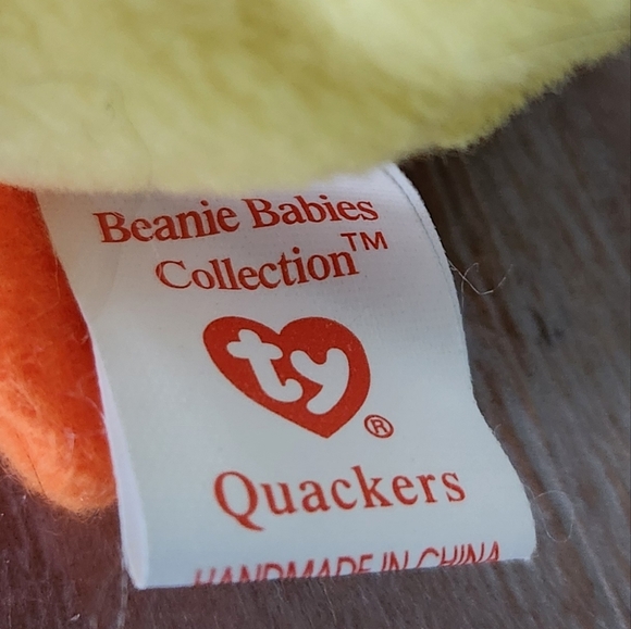 🦆 Ty Beanie Baby “Quackers” & Teenie Beanie “Quacks” Duck Set – 1993 Vintage - Picture 10 of 16